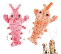Générique Lobster Interactive Dog Toy, Floppy Lobster Interactive Dog Toy, for Small Dogs Calming, Floppy Funny Jumping Moving Sturdy Pet Toys for Chewing Teething (Orange+Pink)