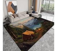 Générique Lodge Tapis AntidéRapant Forêt Montagnes Camping 60 x 90 cm Antidérapant Poil Court Tapis, Résistant Doux Moquette pour Salon Chambre à Coucher Cuisine