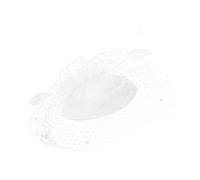 Générique Long Bleu Et Blanc Fascinators pour Femmes thé Chapeau Plumes Pince à Cheveux pour Mariage et église Nœud Bois Rouge (White, One Size)