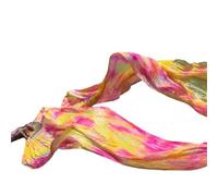 Générique Long éVentail en Soie,Voile Eventail de Danse Éventail de Danse en Soie véritable, 1 pièce, éventail allongé, Fait à la Main, Couleur tie-Dye, Moderne(Style 4,120cm 1 Pair)