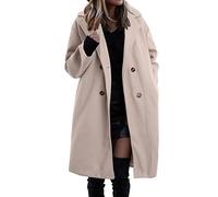 Générique Long Manteau Femme Hiver Manteaus À Revers Trench-Coat Epaissie Chic et Élégant Blazer Nizi Coupe-Vent Couleur Unie Classique
