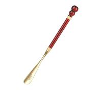 Générique Long Shoehorn - Brass 13.77 Inches, Wooden Shoe Horn, Dressing Aid | Shoe Helper Stick, Boot Helper Tool For Sports Shoes, Boots, Heels, Leather Shoes, Comfortable Accessory For Seniors