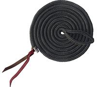 Generique – Longe éthologique – Polypropylène doux, boucle d'attache, double lien cuir – Noir