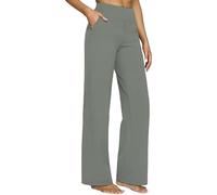 Générique Loose High Waist Busines Casual Pants Yoga Pant, Womens Stretch Wide Leg Straight Work Pant Sweatpant, Women's Casual Pants (Light Gray,Grand)