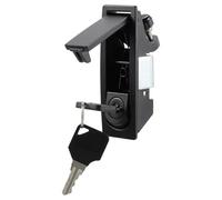 Générique Loquets à Compression en Alliage de Zinc Noir, Serrure à Loquet à Compression Sûre et Robuste pour Portes en Bois et Armoires, 2 Pièces, Épaisseur Porte 1-5 Mm, Usage Domestique