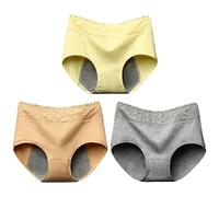Générique Lot 3 Culotte Menstruelle Super Absorbante en Coton | Lavable | Culotte de Règles Flux abondant | Shorty menstruel | Taille Haute | Boxer menstruel | pour Femme