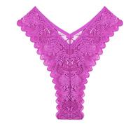 Générique Lot Culotte Femme Femme sous-vêtements Lingerie Sexy String Dentelle Taille Basse Fente Haute Mode sans Couture Femmes String Femme Culotte(Purple,L)