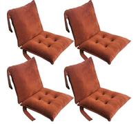 Générique Lot de 1/2/4/6 Coussin de Chaise avec Dossier,Galette de Chaise 40x80 cm Coussin de Siège Respirant avec Rubans Coussins d'Assise de Jardin Antidérapant Chaises de Cuisine(40x80cm4PCS #4