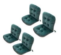 Générique Lot de 1/2/4 Coussins pour Chaises à Dossier Bas,Coussins D'assise Doux Et épais avec Dossiers Dossier avec Attaches,Coussins Rembourrés pour Chaises De Jardin Extérieur,Dark Green,4pack