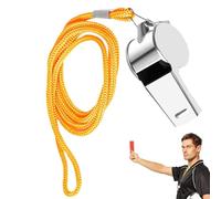 Générique Lot De 1/3 Sifflets De Sport en Acier Inoxydable avec Cordon,sifflets D'arbitre De Football, Sifflets Sonores Forts Parfaits, Sifflets De Sport en Fer Nickelé, Sifflets De Sport en Métal