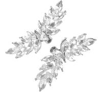 Générique Lot de 1 Paire Boucles de Chaussures, Argentées | Alliage et Pierres, Attache Décorative Détachable, pour Broches, Escarpins et Événements Formels