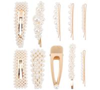 Générique Lot de 10 Barrettes à Cheveux en Perles Blanches, Épingles Simples pour Femmes et Filles, Accessoires Coiffure Élégants pour Fêtes, Mariages et Usage Quotidien