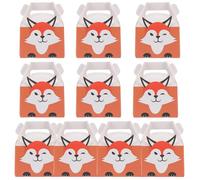Générique Lot de 10 Boîtes à Bonbons pour Fête Motif Renard Boîte d'Emballage pour Pâtisserie Portable en Papier Étui à Bonbons Transportable pour Gâteau et Biscuits