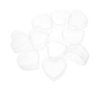 Générique Lot de 10 Boîtes à Dragées en Plastique Transparent Forme Cœur 64X54X30 MM Contenants à Friandises Polyvalents pour Présents de Mariage Fêtes et Rangement DIY