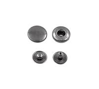 Générique Lot de 10 Boutons-Pression en métal 10/12/15/17/20 mm, Boutons-Pression for Couture, Cuir, vêtements, Sacs(Black,10mm)