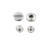 Générique Lot de 10 Boutons-Pression en métal 10/12/15/17/20 mm, Boutons-Pression for Couture, Cuir, vêtements, Sacs(Silver,15mm)