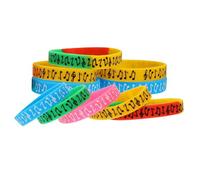 Générique Lot de 10 Bracelets Musicaux en Silicone à Notes de Musique, 5 Couleurs Mixtes, Bracelets Décoratifs Légers et Confortables pour Festivals, Concerts et Événements Festifs