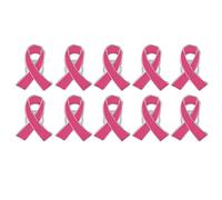 Générique Lot De 10 Broches, Octobre Rose Pins Engages Ruban Rose Survivant Du Cancer Du Sein Pins Octobre Broches en Forme de Ruban pour la Sensibilisation à la Santé des Femmes
