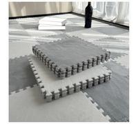 Générique Lot de 10 Dalles De Moquette Emboîtables en Mousse,Tapis De Jeu Puzzle Antidérapante 30X30cm,Tapis De Sol en Mousse pour Chambre d'enfant Salle De Jeux Crèche,Light Gray/White,0.24“
