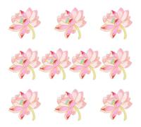 Générique Lot de 10 Écussons Brodés Lotus 52 X 5 CM Appliqués Thermocollants pour Couture Accessoires Décoratifs Colorés pour Vêtements Paquet et Loisirs Créatifs