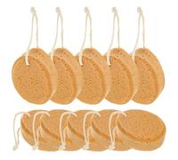 Générique Lot de 10 Éponges de Bain en Éponge Alvéolée Marron Forme Goutte D’Eau Exfoliantes pour Adulte et Garçon et Filles Accessoires Nettoyage et Massage Corporel