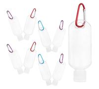 Générique Lot de 10 Flacons de Lotion Souples 50 Ml Mousqueton pour Usage Randonnée Sport et Voyage Anti-Fuite Plastique Couleur Aléatoire