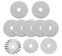 Générique Lot de 10 Lames de Coupeuse de Couture en Acier 45 Mm pour Cutter Rotatif, 4 Types Droite, Pointillée, Dentée, Ondulée, pour Quilting et Scrapbooking Fiable et Simple à Utiliser