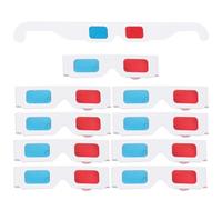 Générique Lot de 10 Lunettes 3D en Papier pour Cinéma Verres Rouges et Bleus, Simples à Utiliser et Pratiques, pour Garçon et Filles et Films 3D