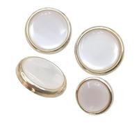 Générique Lot de 10 Magnifiques Boutons à Tige Ronde Couleur Or nacré for Chemisier, Manteau, vêtements, Accessoires for Femme(Gold,15mm)