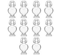 Générique Lot de 10 Mignonnettes en Verre Forme Cœur, 4cl, 12cm x 6cm, Cadeau Invités Mariage, Fermeture Mécanique