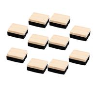 Générique Lot de 10 Mini Effaceurs pour Tableau Noir et Blanc en Feutre Base en Bois Multifonction pour Fournitures Scolaires et Bureau Nettoyage Craie