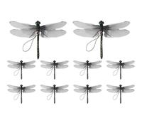 Générique Lot de 10 Pinces Répulsives Libellule, Pinces Anti-Moustiques Décoratives 3D Sans Produits Chimiques, Sûres pour Enfants et Animaux, Éloignent Taons et Mouches (10 pcs)