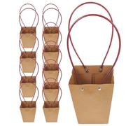 Générique Lot de 10 Pochettes Présent Kraft Marron Pliables et Résistantes à L'usure en Papier Kraft Imperméable pour Fleurs en Soie et Fleurs Séchées, Décoration de Bureau