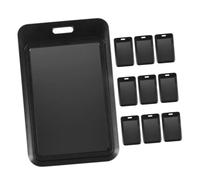 Générique Lot de 10 Porte-Cartes d'Identité Coulissants en Plastique ABS Robuste Noir Étuis Transparents pour Badges de Travail et Cartes d'Accès Protection Anti-Pliure pour Bureau et