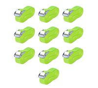 Générique Lot de 10 Sangles d'arrimage 5 m x 25 mm, 0,25 Tonne de capacité, Vert Fluorescent avec Boucle à Came - pour sécuriser Vos chargements en Toute Confiance