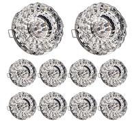 Générique Lot de 10 spots encastrés LED en cristal, en acier inoxydable, sans boîtier, 5 à 9 cm (2 à 3,5 pouces), 3 W ou 5 W, ronds, chromés, à panneau plat, pour éclairage décoratif intérieur.