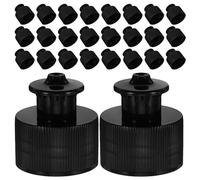 Générique Lot de 100 Bouchons de Fermeture de Bouteille en Plastique Noir 28 Mm, Bouchons de Remplacement Étanches pour Cosmétiques, Compatibles Flacons de Sport et Liquides, Voyage et