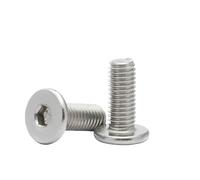 Générique Lot de 100 boulons à tête Ronde Ultra-Minces et Super Plats M1.6 M2 M2.5 M3 M4 M5 M6 M8 en Acier Inoxydable 304 à Six pans Creux(20mm x100pcs,M4)