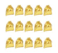 Générique Lot de 100 Paquet à Cordon en Tissu Doré pour Présents D'invités, Pochette à Bijoux Design Coulissant, Léger et Facile à Transporter pour Fêtes et Maquillage