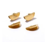 Générique Lot de 100 Pinces Demi-Cercle en Métal Doré 20 MM Fermoirs à Pompon Forme Éventail pour Bijoux Attaches Décoratives pour Paquet et Loisirs Créatifs