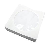 Générique Lot de 100 Pochettes de Rangement CD DVD en Papier Blanc Fenêtre Transparente, Format Portable, Pratique à Transporter pour Stockage et Protection des Disques