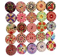 Générique Lot de 100pcs Boutons Ronds 20mm en Bois pr Couture DIY Artisanat Décor Coloré