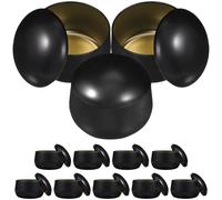 Générique Lot de 12 Boîtes à Bougies en Fer Noir 8oz Carrées Couvercle, pour Fabrication de Bougies DIY et Protection la Poussière