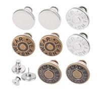 Générique Lot de 12 boutons de rechange réglables for jeans, pantalons, boutons-pression trop grands, sans couture(8 Multicolor)