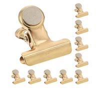 Générique Lot de 12 Clips Magnétiques Élégants en Acier Inoxydable Or pour Photos et Cartes Postales, Finition Métal Lisse, pour Galeries d'art et Affichages de Bureau