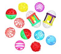Générique Lot de 12 Jouets Perroquet en Plastique, Balles pour Oiseaux Petits, Entraînement pour Oiseaux Cloche, pour Décoration de Cage