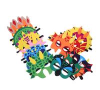 Générique Lot de 12 masques de dinosaure en feutre : masques de dinosaures pour enfants, accessoires de déguisement en feutre pour Halloween, carnaval, anniversaire, cosplay