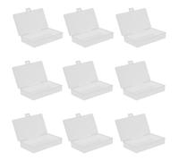 Générique Lot de 12 Petites Boîtes de Rangement Rectangulaires en Plastique Transparent avec Couvercles à Charnière Mini Contenants Compacts 135 X 8 X 31 CM pour Bijoux Perles et
