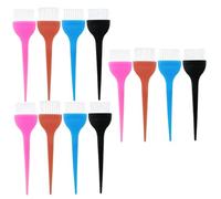 Générique Lot de 12 Pinceaux Applicateurs de Coloration Capillaire Pinceaux de Teinture Poils Synthétiques Manches Ergonomiques Couleurs Variées Noir Orange Rose Bleu pour Salon et