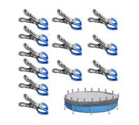 Générique Lot de 12 Pinces en métal pour Piscine Hors Sol - Pince Bache Piscine avec Forte Force de Serrage, Pince à Ressort pour bache Sol Piscine, Clips Volet Piscine, Protection Contre Le Vent